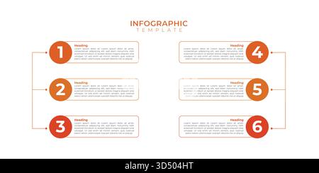 Infografik in sechs Schritten Stock Vektor