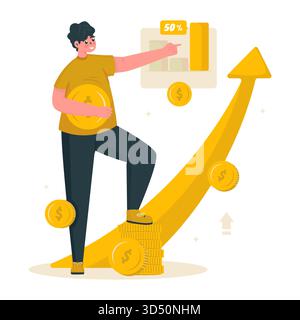 Finanzbericht mit Illustration des Gewinnwachstums Stock Vektor