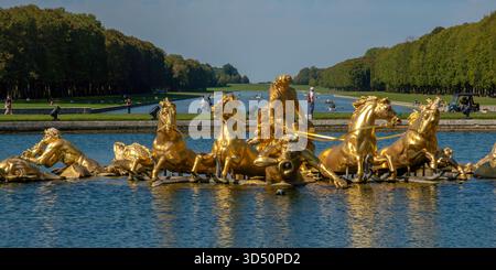 Der Apollo-Brunnen in den Gärten des Schlosses von Versailles, Frankreich Stockfoto