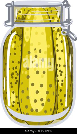 Hausgemachte Gurken in Glas-Vektor-Illustration Stock Vektor