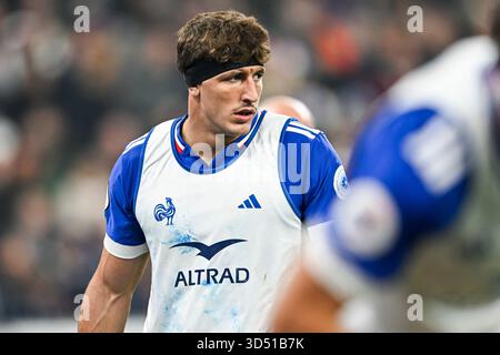 Saint Denis, Frankreich. November 2025. Oscar Jegou während des Autumn Nations Series XV Rugby union Match France gegen Südafrika (Springboks) am 8. November 2025 im Stade de France in Saint-Denis bei Paris, Frankreich Credit: DPPI Media/Alamy Live News Stockfoto