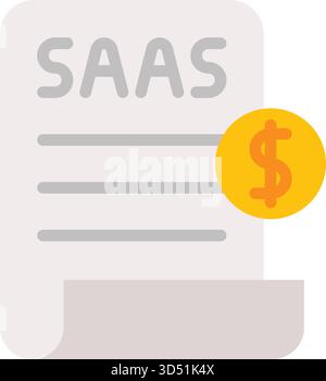 Vektorbild des Symbols SaaS-Abrechnung. Geeignet für mobile Apps, Web-Apps und Printmedien. Stock Vektor