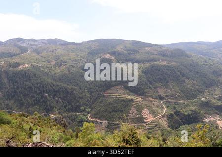 Die Berge von Alanya von oben, die Türkei Stockfoto