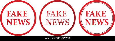 Fake News Rundzeichen für Medienbewusstsein und Vorsicht Stock Vektor