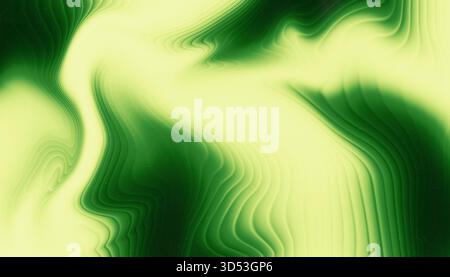 Abstrakter, körniger Hintergrund mit gemischter Textur in dunkelgrünen und gelben Tönen. Tapete flüssige digitale Malerei für Header, Banner, Website und soziale Medien Stockfoto