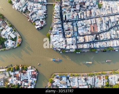 3. Februar 2025: Panorama der Kreuzung Phung Hiep in Can Tho, Vietnam Stockfoto