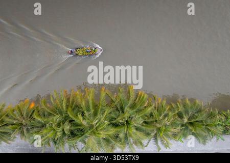 3. Februar 2025: Panorama der Kreuzung Phung Hiep in Can Tho, Vietnam Stockfoto