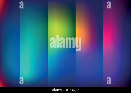 Moderner abstrakter dunkelgrüner Hintergrund mit vertikalem, verschwommenem Licht und Schatten-Verlaufseffekt. Ideal für Natur-, Unternehmens- oder Technologiethemen. Stock Vektor