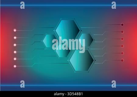 Futuristische Infografik-Vorlage für Hexagon-Daten.eps Stock Vektor
