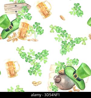 Ein handgezeichnetes nahtloses Muster mit Weihnachtsspielzeug und Lametta auf isoliertem Hintergrund für die Erstellung von Weihnachts- und Neujahrskarten, Verpackungen und Geschenken. Stockfoto