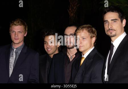 BEVERLY HILLS, KALIFORNIEN, USA: (L-R) Nick Carter, Howie Dorough, AJ McLean, Brian Littrell und Kevin Richardson von der Band Backstreet Boys nehmen am 12. Februar 2005 an der jährlichen Pre-Grammy Party von Clive Davis im Beverly Hills Hotel in Beverly Hills, Kalifornien, teil. © Lee Roth / Roth Stock Archives Stockfoto