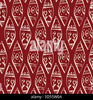 Nahtloses Weihnachtsschmuck mit handgezeichneten Kugeln und Blumenelementen für Weihnachtsdekoration und Geschenkdesign Stock Vektor