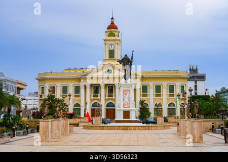 Mayagüez Alcaldía (Rathaus) im neoklassizistischen Stil, Plaza Colón, Puerto Rico Stockfoto