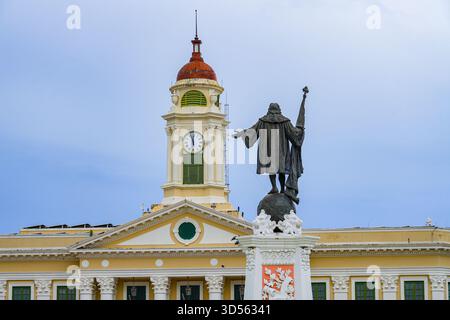 Mayagüez Alcaldía (Rathaus) im neoklassizistischen Stil, Plaza Colón, Puerto Rico Stockfoto