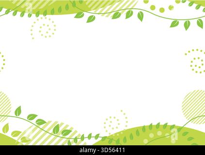 Nahtloser Abstrakter Belaubter Hintergrund Mit Textraum, Vektorillustration. Horizontal Wiederholbar. Stock Vektor