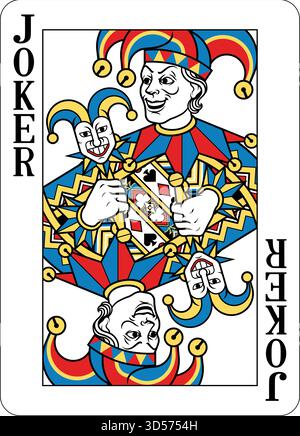 Joker Card Design von Deck of Playing Cards Stock Vektor