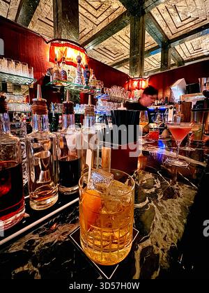 Loos American Bar, Art-Dco-Bar nach einem Entwurf von Adolf Loos, Wien, Österreich *** Loos American Bar, Art Dco Bar nach einem Entwurf von Adolf Loos, Wien, Österreich Stockfoto