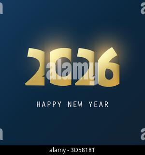 BEST Wishes - abstrakte Grußkarte oder Hintergrund im Dunkeln Goldenen Modern Style Happy New Year, kreative Designvorlage - 2026 Stock Vektor
