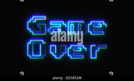Spiel über Text. Computergeneriertes 3D-Rendering Stockfoto