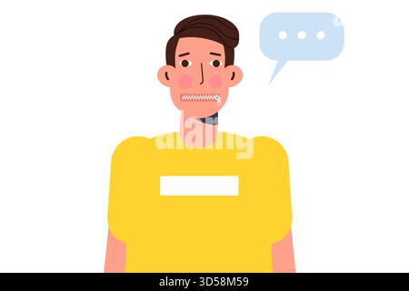 Das Konzept eines Geheimnisses mit Zip-Mund. Mund zu halten sollte Geheimnisse wegen Zensur bewahren Stock Vektor