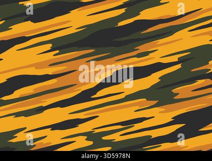 Hintergrund mit orangefarbenem Tarnmuster. Vektor-Illustration Kunsthintergrund Stock Vektor
