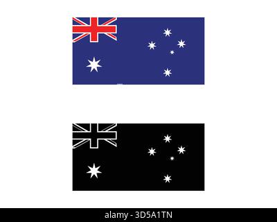 Eine hochwertige Vektor-Illustration der australischen Flagge. Perfekt für digitales Design, Webprojekte und Druckmaterialien. Umfasst skalierbare Formate. Id Stock Vektor