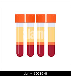 Thrombozytenreiches Plasmaröhrchen-Rack, Illustration. Stockfoto