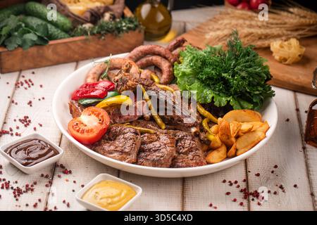 Gemischtes, gegrilltes Fleisch Stockfoto