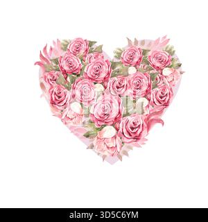 Grußkarte mit Rosen, Valentinstag, Muttertag Stockfoto