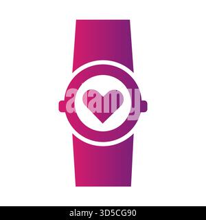 Symbol für die Fitness-Uhr. Herzfrequenzsymbol. Integritätsvektorgerät. Sportaktivitätsmonitor. EPS 10. Stock Vektor