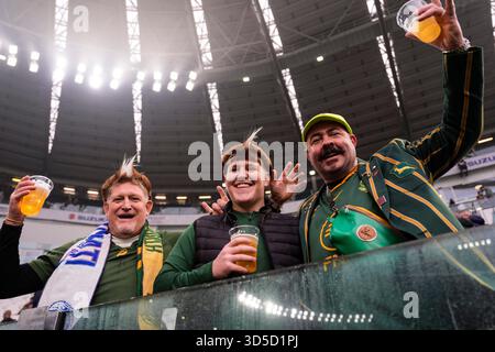 Torino, Italien. November 2025. Fans vor dem Spiel der Quilter Nations Series 2025 zwischen Italien und Südafrika im Juventus-Stadion in Turin, Nordwesten Italiens - 15. November 2025. Sport - Fußball (Foto: Fabio Ferrari/LaPresse) Credit: LaPresse/Alamy Live News Stockfoto