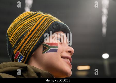 Torino, Italien. November 2025. Fans vor dem Spiel der Quilter Nations Series 2025 zwischen Italien und Südafrika im Juventus-Stadion in Turin, Nordwesten Italiens - 15. November 2025. Sport - Fußball (Foto: Fabio Ferrari/LaPresse) Credit: LaPresse/Alamy Live News Stockfoto