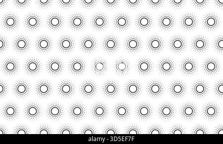 Elegantes Schwarzweißmuster mit gepunkteten Kreisen. Perfekt für Hintergründe, Website-Design oder Textildrucke. Stock Vektor