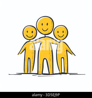 Teamsymbol – Zusammenarbeit, Teamarbeit, Menschen, Einheit Stock Vektor