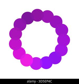 Palette mit rosafarbenen Kreisen. Verlaufende Farbschattierungen. Runder Form Vektor. Heller Tonbereich. Stock Vektor
