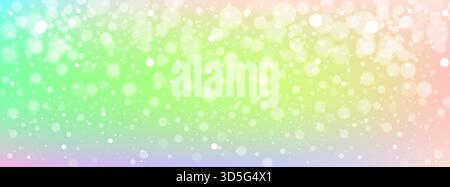 Pastellfarbener Glitzer-Hintergrund mit Einhornwolken und sanftem Verlauf Stock Vektor