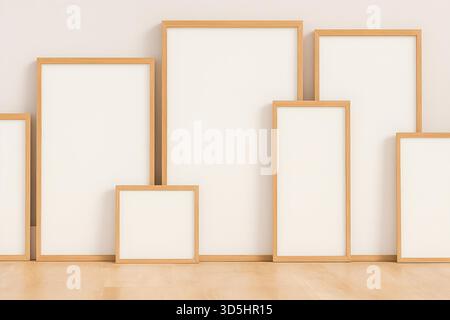 Rahmen Mockup Wandkunst – Minimalistische Vorlage Für Innenraumdekor Stockfoto