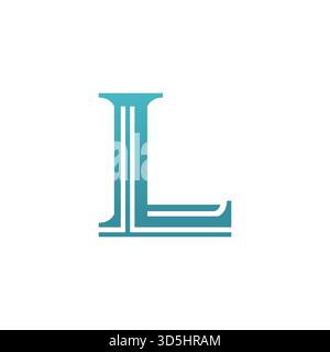Stilvolles L Letter-Logo mit modernen Liniendetails. Geeignet für persönliches Branding, Unternehmensidentität oder digitale kreative Projekte. Stock Vektor
