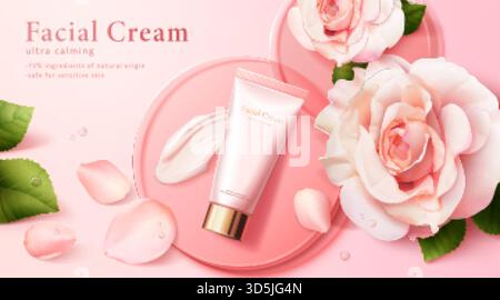Werbebanner mit Rosencreme Stock Vektor