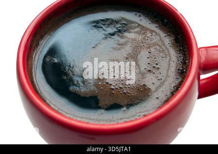 Eine Tasse heißer Kaffee aus der Nähe Stockfoto