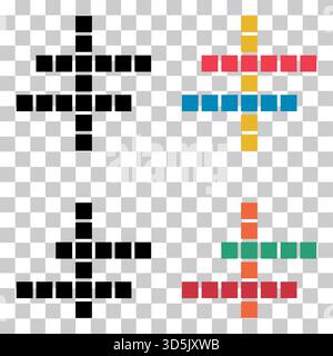 Satz des Konzeptsymbols für Kreuzworträtsel, Kreuzworträtgrafik, Vektorgrafik für Web-Flachvektor. Stock Vektor