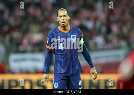 Virgil Van Dijk aus den Niederlanden wurde während des Fußballspiels der Fußball-Weltmeisterschaft 2026 zwischen Polen und den Niederlanden im PEG Narodowy Stadium gesehen. Endstand; Polen 1:1 Niederlande. Stockfoto