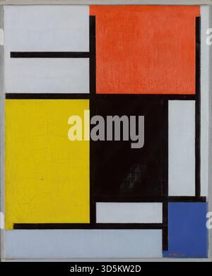 Komposition mit Rot, Gelb, Schwarz, Blau und Grau, 1921 von Piet Mondrian Stock Vektor