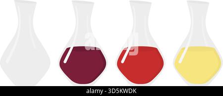 Weindekanter Leere Weindekanter Burgunderrosen- und Weißweinaufkleber Icon Menükarten minimalistisches flaches Design-Set. Isolierte Vektor-Illustration Weintag Grüße Verwandte Inhalte Menü Werbekarten Preis Faltblatt Banner Stock Vektor