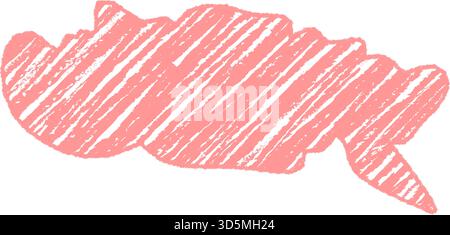 Pinkfarbene, Wellige Kreideskizze, Sprechballon Stock Vektor