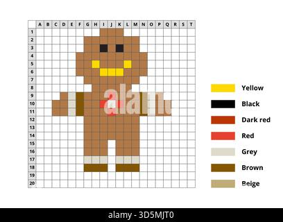 Kreuzstich-Lebkuchen-Man-Schema Stock Vektor
