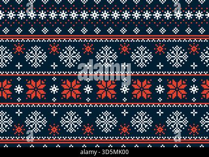 Verziertes Weihnachtspullover Mit Nahtlosem Muster Stock Vektor