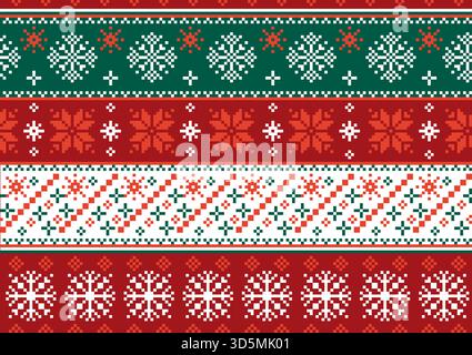 Merry Christmas Pullover Mit Nahtlosem Muster Stock Vektor