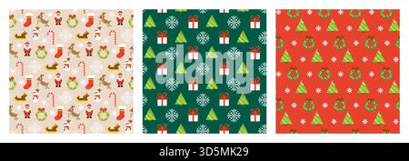 Merry Christmas Pixel-Muster Stock Vektor