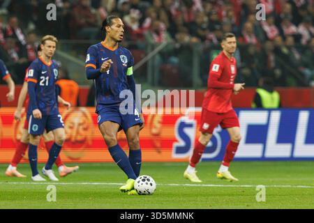 Virgil Van Dijk beim Qualifikationsspiel zur Weltmeisterschaft 2026 zwischen den Nationalmannschaften Polens und der Niederlande (Maciej Rogowski/Ball Raw Bilder) Stockfoto